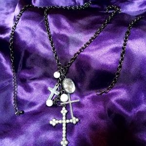 Black Gothic Cross Vintage Necklace